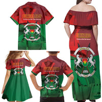 Burkina Faso Independence Day Family Matching Off Shoulder Maxi Dress and Hawaiian Shirt National Heroes Monument Proud