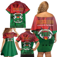Burkina Faso Independence Day Family Matching Off Shoulder Short Dress and Hawaiian Shirt National Heroes Monument Proud