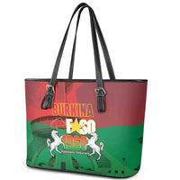 Burkina Faso Independence Day Leather Tote Bag National Heroes Monument Proud