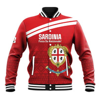 Custom Sardinia Football Baseball Jacket Forza Sa Natzionale Sardegna Pattern