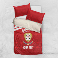 Custom Sardinia Football Bedding Set Forza Sa Natzionale Sardegna Pattern