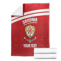 Custom Sardinia Football Blanket Forza Sa Natzionale Sardegna Pattern