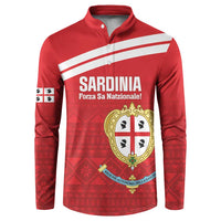Custom Sardinia Football Button Sweatshirt Forza Sa Natzionale Sardegna Pattern
