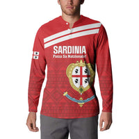 Custom Sardinia Football Button Sweatshirt Forza Sa Natzionale Sardegna Pattern