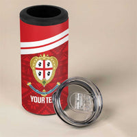 Custom Sardinia Football 4 in 1 Can Cooler Tumbler Forza Sa Natzionale Sardegna Pattern