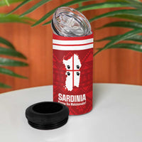 Custom Sardinia Football 4 in 1 Can Cooler Tumbler Forza Sa Natzionale Sardegna Pattern