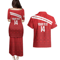 Custom Sardinia Football Couples Matching Puletasi and Hawaiian Shirt Forza Sa Natzionale Sardegna Pattern