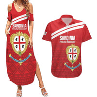 Custom Sardinia Football Couples Matching Summer Maxi Dress and Hawaiian Shirt Forza Sa Natzionale Sardegna Pattern
