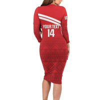 Custom Sardinia Football Family Matching Long Sleeve Bodycon Dress and Hawaiian Shirt Forza Sa Natzionale Sardegna Pattern