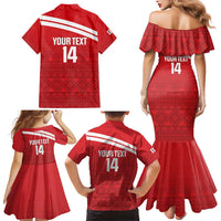 Custom Sardinia Football Family Matching Mermaid Dress and Hawaiian Shirt Forza Sa Natzionale Sardegna Pattern