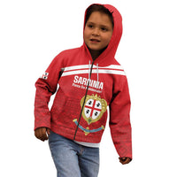 Custom Sardinia Football Kid Hoodie Forza Sa Natzionale Sardegna Pattern