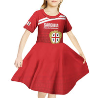 Custom Sardinia Football Kid Short Sleeve Dress Forza Sa Natzionale Sardegna Pattern