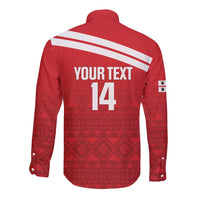 Custom Sardinia Football Long Sleeve Button Shirt Forza Sa Natzionale Sardegna Pattern