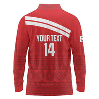 Custom Sardinia Football Long Sleeve Polo Shirt Forza Sa Natzionale Sardegna Pattern