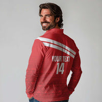 Custom Sardinia Football Long Sleeve Polo Shirt Forza Sa Natzionale Sardegna Pattern