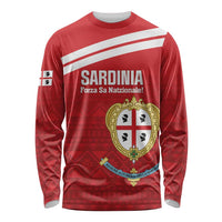 Custom Sardinia Football Long Sleeve Shirt Forza Sa Natzionale Sardegna Pattern