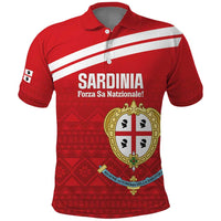 Custom Sardinia Football Polo Shirt Forza Sa Natzionale Sardegna Pattern