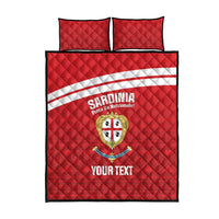 Custom Sardinia Football Quilt Bed Set Forza Sa Natzionale Sardegna Pattern