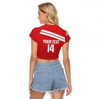 Custom Sardinia Football Raglan Cropped T Shirt Forza Sa Natzionale Sardegna Pattern