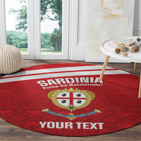 Custom Sardinia Football Round Carpet Forza Sa Natzionale Sardegna Pattern