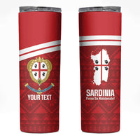 Custom Sardinia Football Skinny Tumbler Forza Sa Natzionale Sardegna Pattern