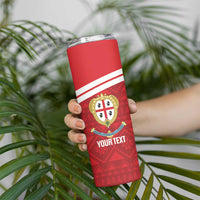 Custom Sardinia Football Skinny Tumbler Forza Sa Natzionale Sardegna Pattern