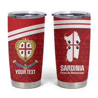 Custom Sardinia Football Tumbler Cup Forza Sa Natzionale Sardegna Pattern
