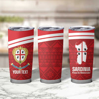 Custom Sardinia Football Tumbler Cup Forza Sa Natzionale Sardegna Pattern