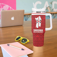 Custom Sardinia Football Tumbler With Handle Forza Sa Natzionale Sardegna Pattern