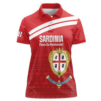 Custom Sardinia Football Women Polo Shirt Forza Sa Natzionale Sardegna Pattern