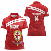 Custom Sardinia Football Women Polo Shirt Forza Sa Natzionale Sardegna Pattern