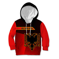 Albania Kid Hoodie Coat Of Arms Dynamic Style - Wonder Print Shop