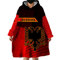 Albania Wearable Blanket Hoodie Coat Of Arms Dynamic Style - Wonder Print Shop