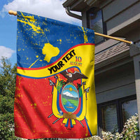 Personalized Ecuador Independence Day Garden Flag Coat Of Arms Grunge Style - Wonder Print Shop