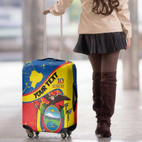 Personalized Ecuador Independence Day Luggage Cover Coat Of Arms Grunge Style - Wonder Print Shop
