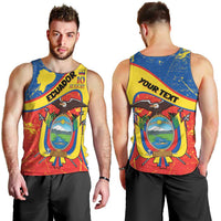 Personalized Ecuador Independence Day Men Tank Top Coat Of Arms Grunge Style - Wonder Print Shop