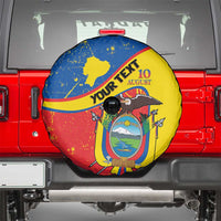 Personalized Ecuador Independence Day Spare Tire Cover Coat Of Arms Grunge Style - Wonder Print Shop