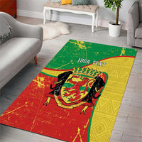 Personalized Congo-Brazzaville Independence Day Area Rug Coat Of Arms Grunge Style - Wonder Print Shop