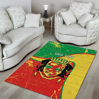 Personalized Congo-Brazzaville Independence Day Area Rug Coat Of Arms Grunge Style - Wonder Print Shop