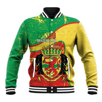 Personalized Congo-Brazzaville Independence Day Baseball Jacket Coat Of Arms Grunge Style - Wonder Print Shop