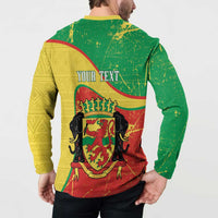 Personalized Congo-Brazzaville Independence Day Button Sweatshirt Coat Of Arms Grunge Style - Wonder Print Shop