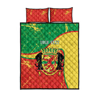 Personalized Congo-Brazzaville Independence Day Quilt Bed Set Coat Of Arms Grunge Style - Wonder Print Shop