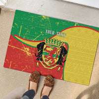 Personalized Congo-Brazzaville Independence Day Rubber Doormat Coat Of Arms Grunge Style - Wonder Print Shop