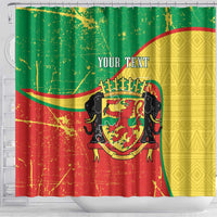 Personalized Congo-Brazzaville Independence Day Shower Curtain Coat Of Arms Grunge Style - Wonder Print Shop