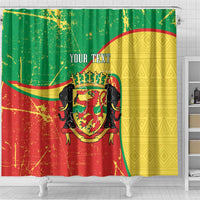 Personalized Congo-Brazzaville Independence Day Shower Curtain Coat Of Arms Grunge Style - Wonder Print Shop