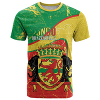 Personalized Congo-Brazzaville Independence Day T Shirt Coat Of Arms Grunge Style - Wonder Print Shop