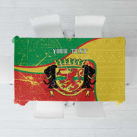 Personalized Congo-Brazzaville Independence Day Tablecloth Coat Of Arms Grunge Style - Wonder Print Shop