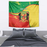 Personalized Congo-Brazzaville Independence Day Tapestry Coat Of Arms Grunge Style - Wonder Print Shop