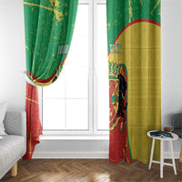 Personalized Congo-Brazzaville Independence Day Window Curtain Coat Of Arms Grunge Style - Wonder Print Shop
