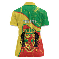 Personalized Congo-Brazzaville Independence Day Women Polo Shirt Coat Of Arms Grunge Style - Wonder Print Shop